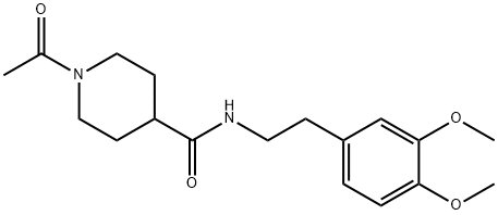 1-acetyl-N-[2-(3,4-dimethoxyphenyl)ethyl]piperidine-4-carboxamide Struktur