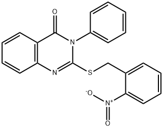 2-[(2-nitrophenyl)methylsulfanyl]-3-phenylquinazolin-4-one Struktur