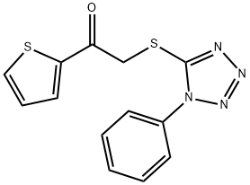 2-(1-phenyltetrazol-5-yl)sulfanyl-1-thiophen-2-ylethanone Struktur