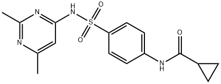 N-[4-[(2,6-dimethylpyrimidin-4-yl)sulfamoyl]phenyl]cyclopropanecarboxamide Struktur