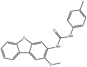 1-(2-methoxydibenzofuran-3-yl)-3-(4-methylphenyl)urea Struktur