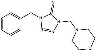 1-benzyl-4-(morpholin-4-ylmethyl)tetrazole-5-thione Struktur