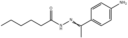 N-[(E)-1-(4-aminophenyl)ethylideneamino]hexanamide Struktur