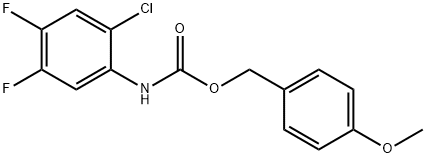 (4-methoxyphenyl)methyl N-(2-chloro-4,5-difluorophenyl)carbamate Struktur