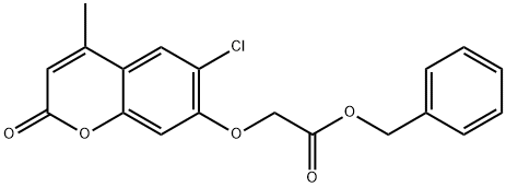 benzyl 2-(6-chloro-4-methyl-2-oxochromen-7-yl)oxyacetate Struktur