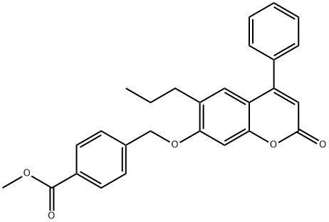 methyl 4-[(2-oxo-4-phenyl-6-propylchromen-7-yl)oxymethyl]benzoate Struktur