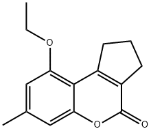 9-ethoxy-7-methyl-2,3-dihydro-1H-cyclopenta[c]chromen-4-one Struktur