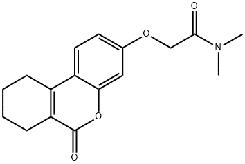 N,N-dimethyl-2-[(6-oxo-7,8,9,10-tetrahydrobenzo[c]chromen-3-yl)oxy]acetamide Struktur