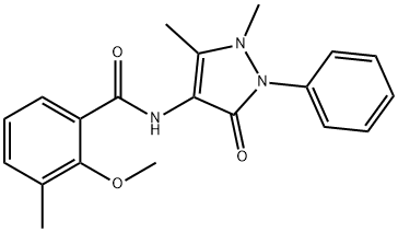 N-(1,5-dimethyl-3-oxo-2-phenylpyrazol-4-yl)-2-methoxy-3-methylbenzamide Struktur