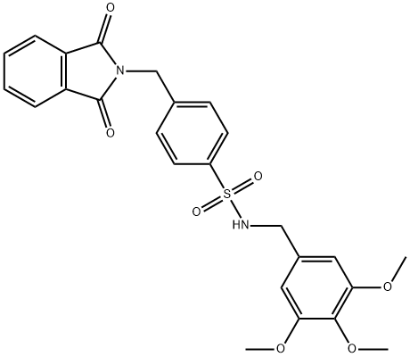 4-[(1,3-dioxoisoindol-2-yl)methyl]-N-[(3,4,5-trimethoxyphenyl)methyl]benzenesulfonamide Struktur