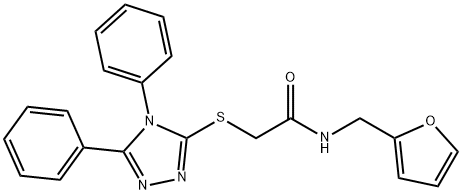 2-[(4,5-diphenyl-1,2,4-triazol-3-yl)sulfanyl]-N-(furan-2-ylmethyl)acetamide Struktur