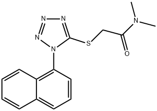 N,N-dimethyl-2-(1-naphthalen-1-yltetrazol-5-yl)sulfanylacetamide Struktur