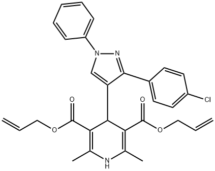 bis(prop-2-enyl) 4-[3-(4-chlorophenyl)-1-phenylpyrazol-4-yl]-2,6-dimethyl-1,4-dihydropyridine-3,5-dicarboxylate Struktur