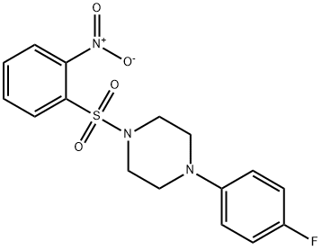 1-(4-fluorophenyl)-4-(2-nitrophenyl)sulfonylpiperazine Struktur