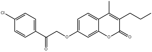 7-[2-(4-chlorophenyl)-2-oxoethoxy]-4-methyl-3-propylchromen-2-one Struktur