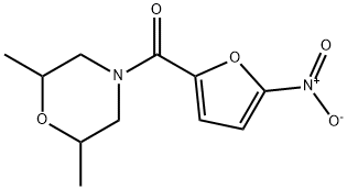 (2,6-dimethylmorpholin-4-yl)-(5-nitrofuran-2-yl)methanone Struktur