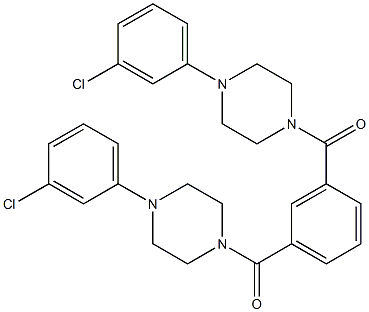 [3-[4-(3-chlorophenyl)piperazine-1-carbonyl]phenyl]-[4-(3-chlorophenyl)piperazin-1-yl]methanone Struktur