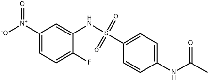 N-[4-[(2-fluoro-5-nitrophenyl)sulfamoyl]phenyl]acetamide Struktur