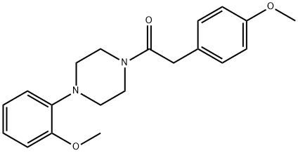 2-(4-methoxyphenyl)-1-[4-(2-methoxyphenyl)piperazin-1-yl]ethanone Struktur