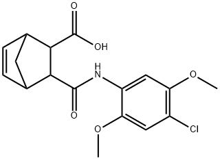 2-[(4-chloro-2,5-dimethoxyphenyl)carbamoyl]bicyclo[2.2.1]hept-5-ene-3-carboxylic acid Struktur