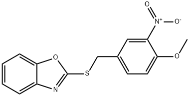 2-[(4-methoxy-3-nitrophenyl)methylsulfanyl]-1,3-benzoxazole Struktur