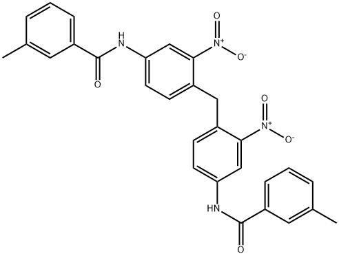 3-methyl-N-[4-[[4-[(3-methylbenzoyl)amino]-2-nitrophenyl]methyl]-3-nitrophenyl]benzamide Struktur