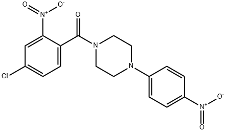 (4-chloro-2-nitrophenyl)-[4-(4-nitrophenyl)piperazin-1-yl]methanone Struktur