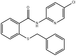 2-benzylsulfanyl-N-(5-chloropyridin-2-yl)benzamide Struktur