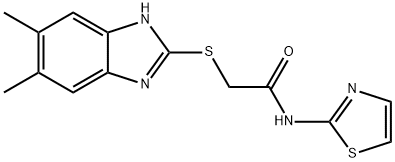 2-[(5,6-dimethyl-1H-benzimidazol-2-yl)sulfanyl]-N-(1,3-thiazol-2-yl)acetamide Struktur