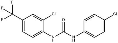 1-(4-chlorophenyl)-3-[2-chloro-4-(trifluoromethyl)phenyl]urea Struktur