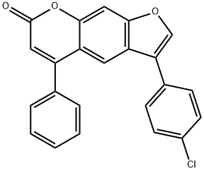 3-(4-chlorophenyl)-5-phenylfuro[3,2-g]chromen-7-one Struktur