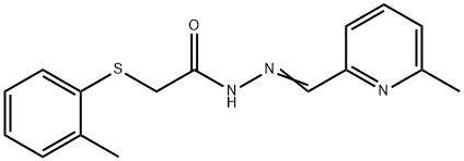 2-(2-methylphenyl)sulfanyl-N-[(E)-(6-methylpyridin-2-yl)methylideneamino]acetamide Struktur