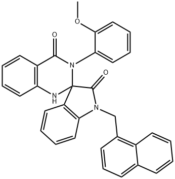 3-(2-methoxyphenyl)-1'-(naphthalen-1-ylmethyl)spiro[1H-quinazoline-2,3'-indole]-2',4-dione Struktur