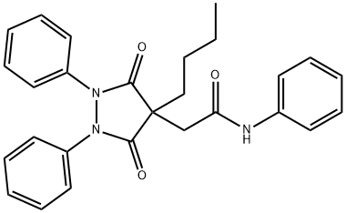 2-(4-butyl-3,5-dioxo-1,2-diphenylpyrazolidin-4-yl)-N-phenylacetamide Struktur