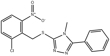 3-[(2-chloro-6-nitrophenyl)methylsulfanyl]-4-methyl-5-phenyl-1,2,4-triazole Struktur