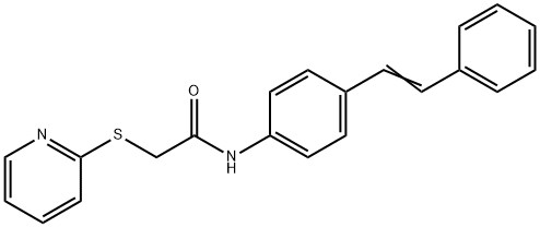 N-[4-[(E)-2-phenylethenyl]phenyl]-2-pyridin-2-ylsulfanylacetamide Struktur