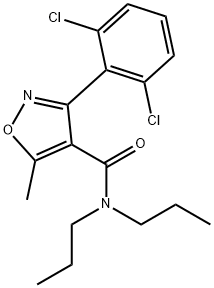 3-(2,6-dichlorophenyl)-5-methyl-N,N-dipropyl-1,2-oxazole-4-carboxamide Struktur