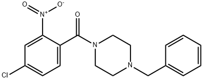 (4-benzylpiperazin-1-yl)-(4-chloro-2-nitrophenyl)methanone Struktur