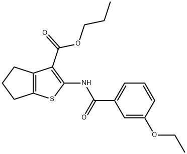 propyl 2-[(3-ethoxybenzoyl)amino]-5,6-dihydro-4H-cyclopenta[b]thiophene-3-carboxylate Struktur