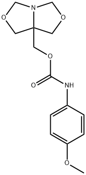 1,3,5,7-tetrahydro-[1,3]oxazolo[3,4-c][1,3]oxazol-7a-ylmethyl N-(4-methoxyphenyl)carbamate Struktur