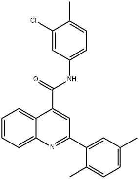 N-(3-chloro-4-methylphenyl)-2-(2,5-dimethylphenyl)quinoline-4-carboxamide Struktur