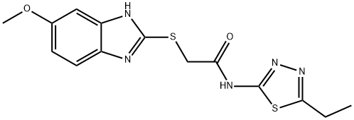 N-(5-ethyl-1,3,4-thiadiazol-2-yl)-2-[(6-methoxy-1H-benzimidazol-2-yl)sulfanyl]acetamide Struktur