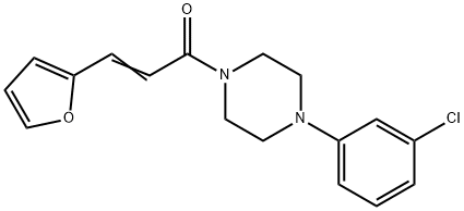 (E)-1-[4-(3-chlorophenyl)piperazin-1-yl]-3-(furan-2-yl)prop-2-en-1-one Struktur