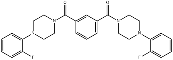 [3-[4-(2-fluorophenyl)piperazine-1-carbonyl]phenyl]-[4-(2-fluorophenyl)piperazin-1-yl]methanone Struktur