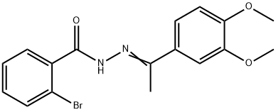 2-bromo-N-[(E)-1-(3,4-dimethoxyphenyl)ethylideneamino]benzamide Struktur