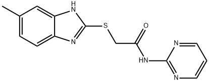 2-[(6-methyl-1H-benzimidazol-2-yl)sulfanyl]-N-pyrimidin-2-ylacetamide Struktur