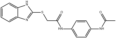 N-(4-acetamidophenyl)-2-(1H-benzimidazol-2-ylsulfanyl)acetamide Struktur