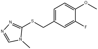 3-[(3-fluoro-4-methoxyphenyl)methylsulfanyl]-4-methyl-1,2,4-triazole Struktur