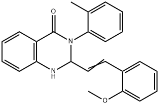 2-[(E)-2-(2-methoxyphenyl)ethenyl]-3-(2-methylphenyl)-1,2-dihydroquinazolin-4-one Struktur