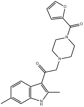 1-(2,6-dimethyl-1H-indol-3-yl)-2-[4-(furan-2-carbonyl)piperazin-1-yl]ethanone Struktur